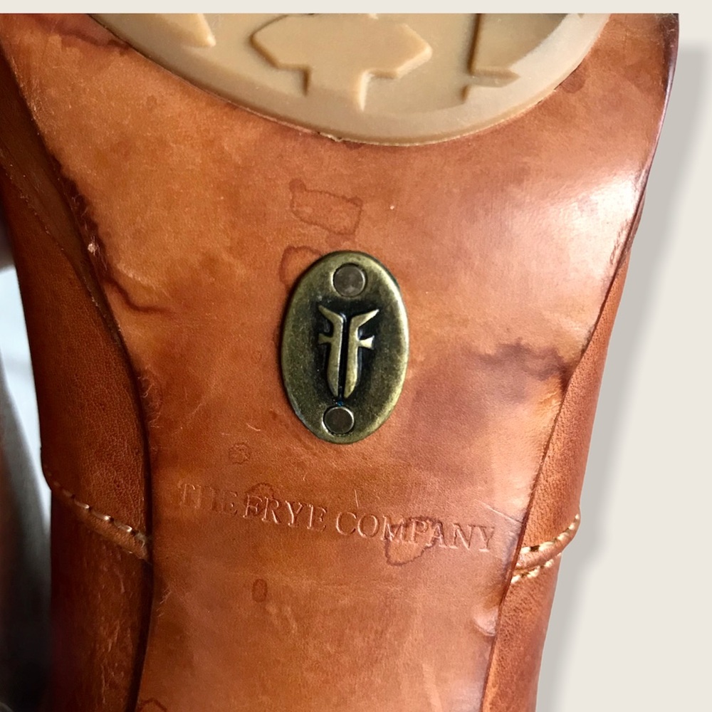 Frye Harlow Multi-Strap Cognac Cute Stiletto Boots - Picture 13 of 15